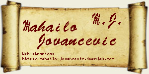 Mahailo Jovančević vizit kartica
